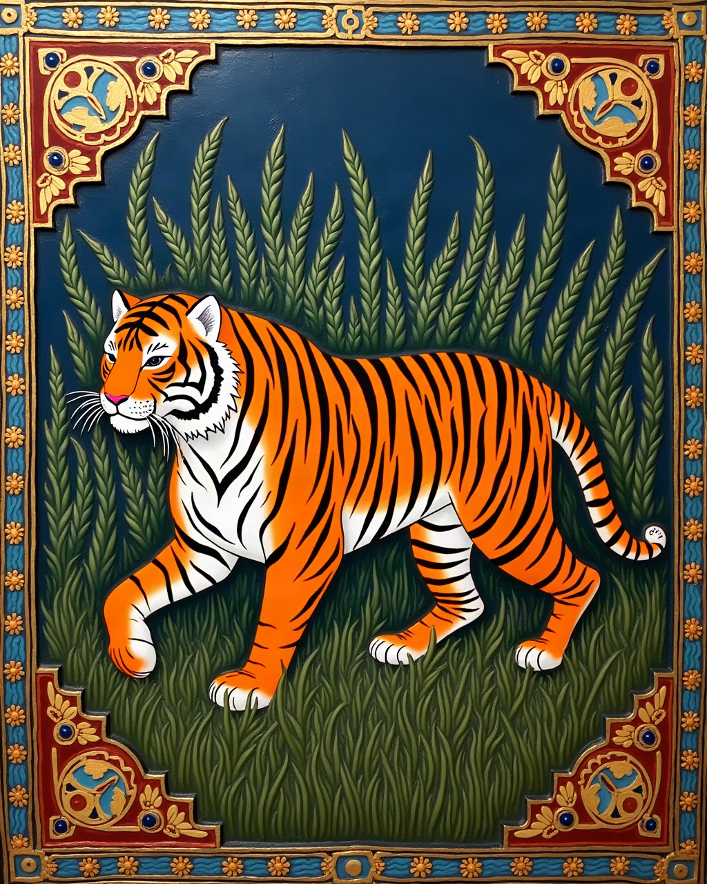 The Royal Tiger, Thanjavur painting