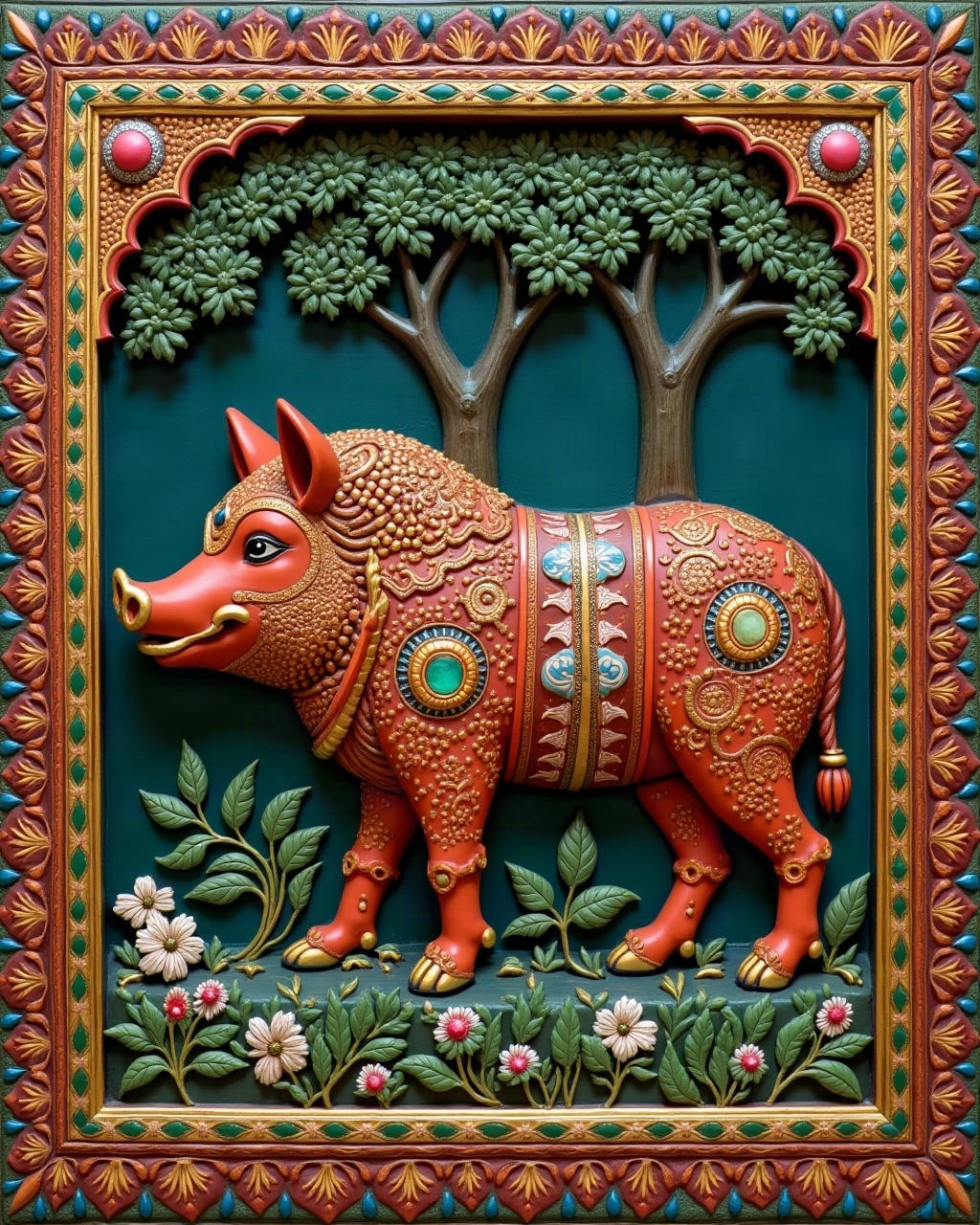 The Wild Boar, Thanjavur painting