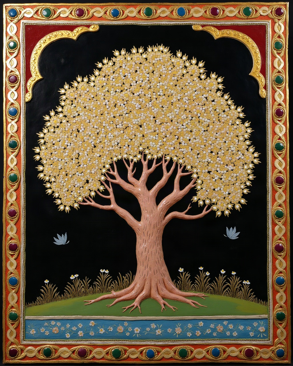 Flowering Champaka, Thanjavur painting