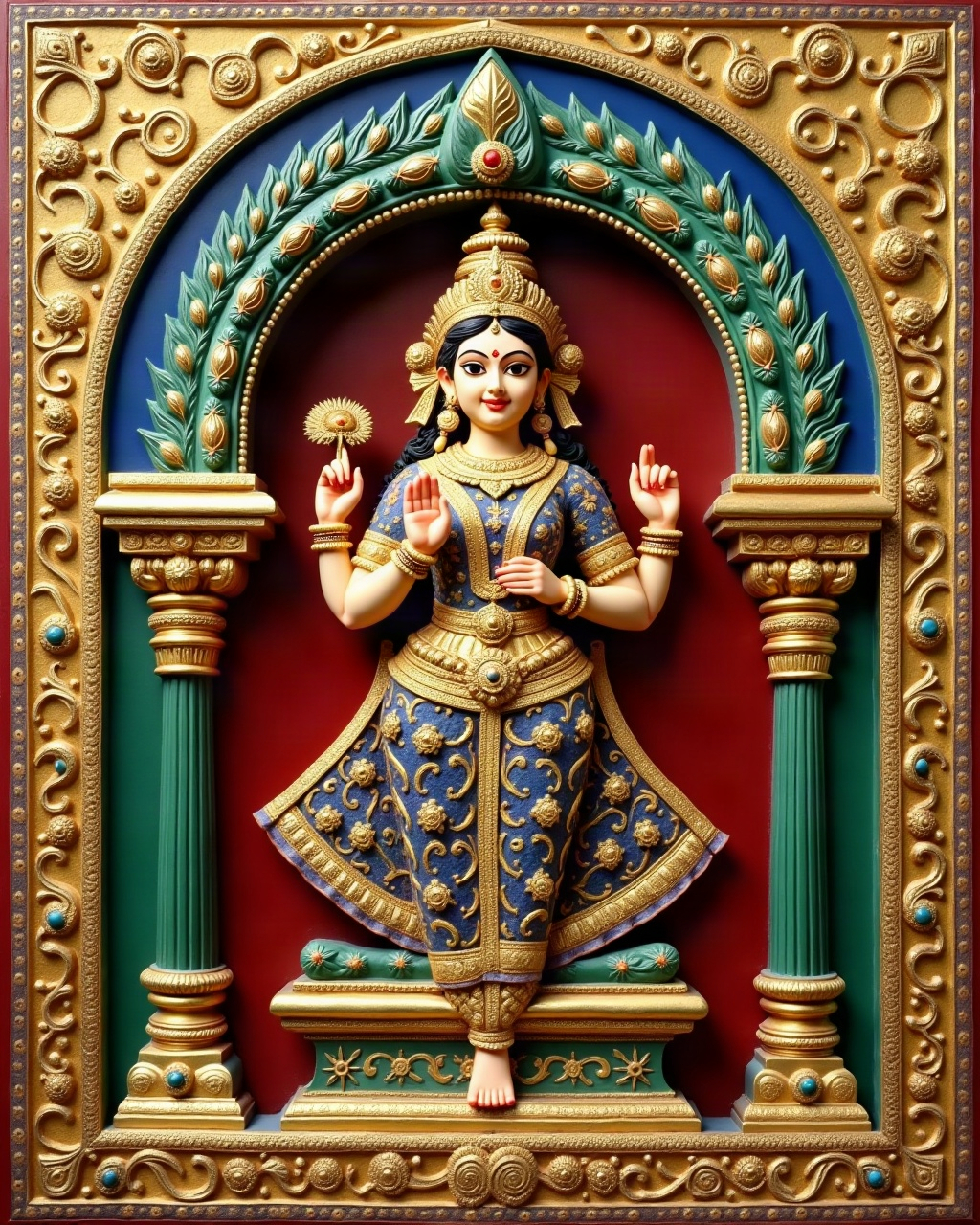 Mango and Jasmine Border, Thanjavur painting