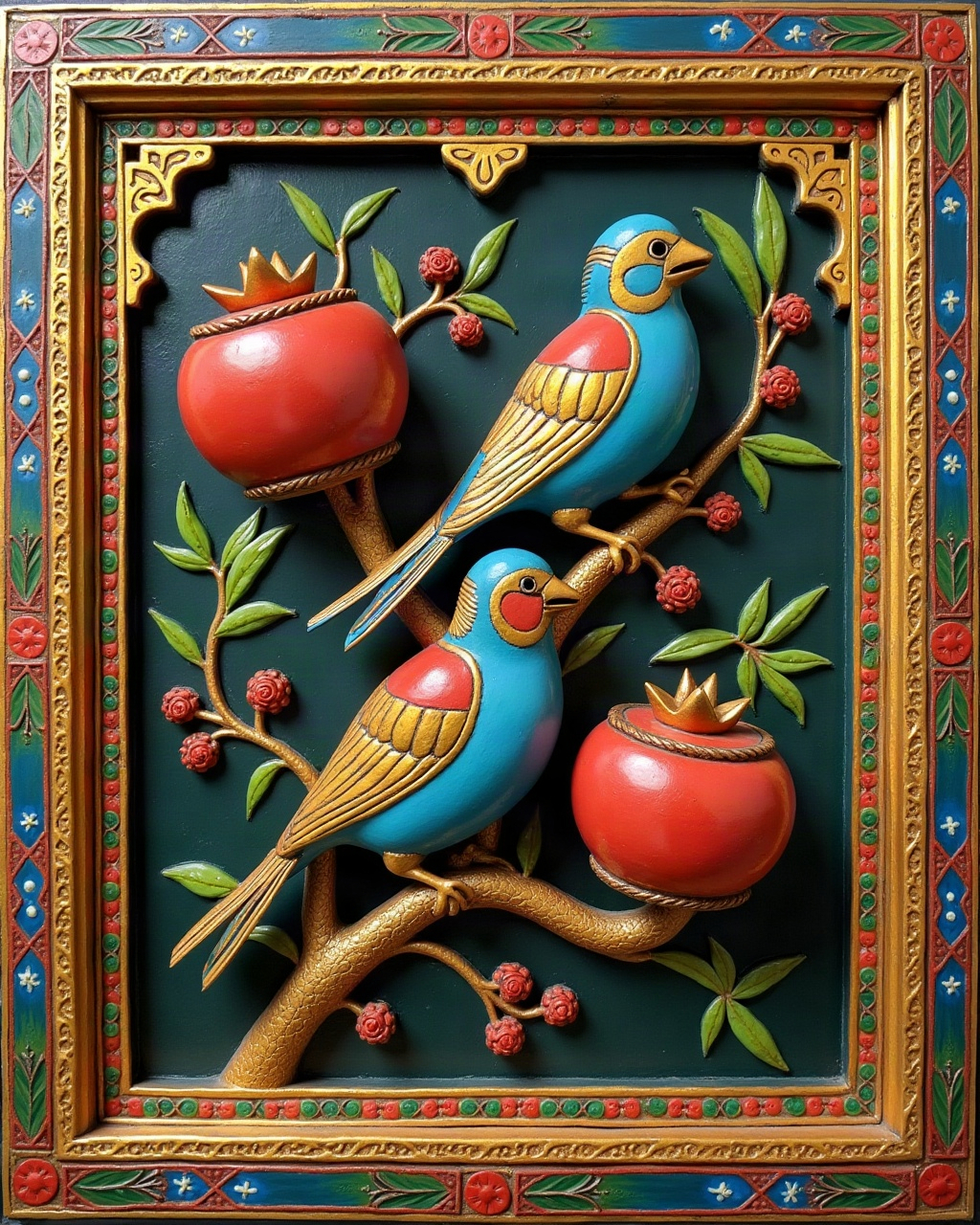 Mynah Birds, Thanjavur painting