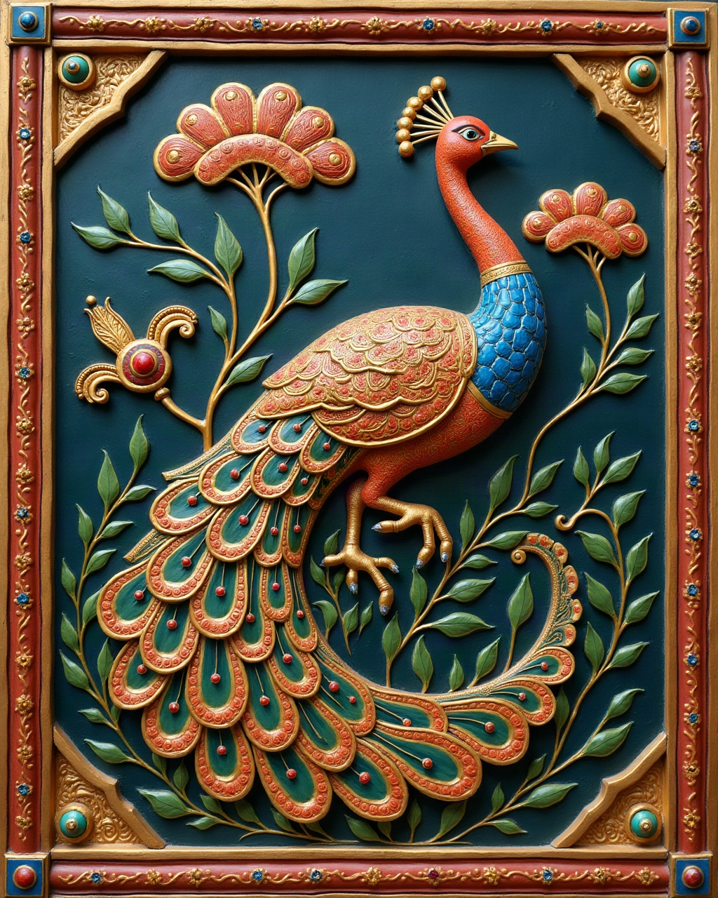 The Dancing Peacock, Thanjavur painting