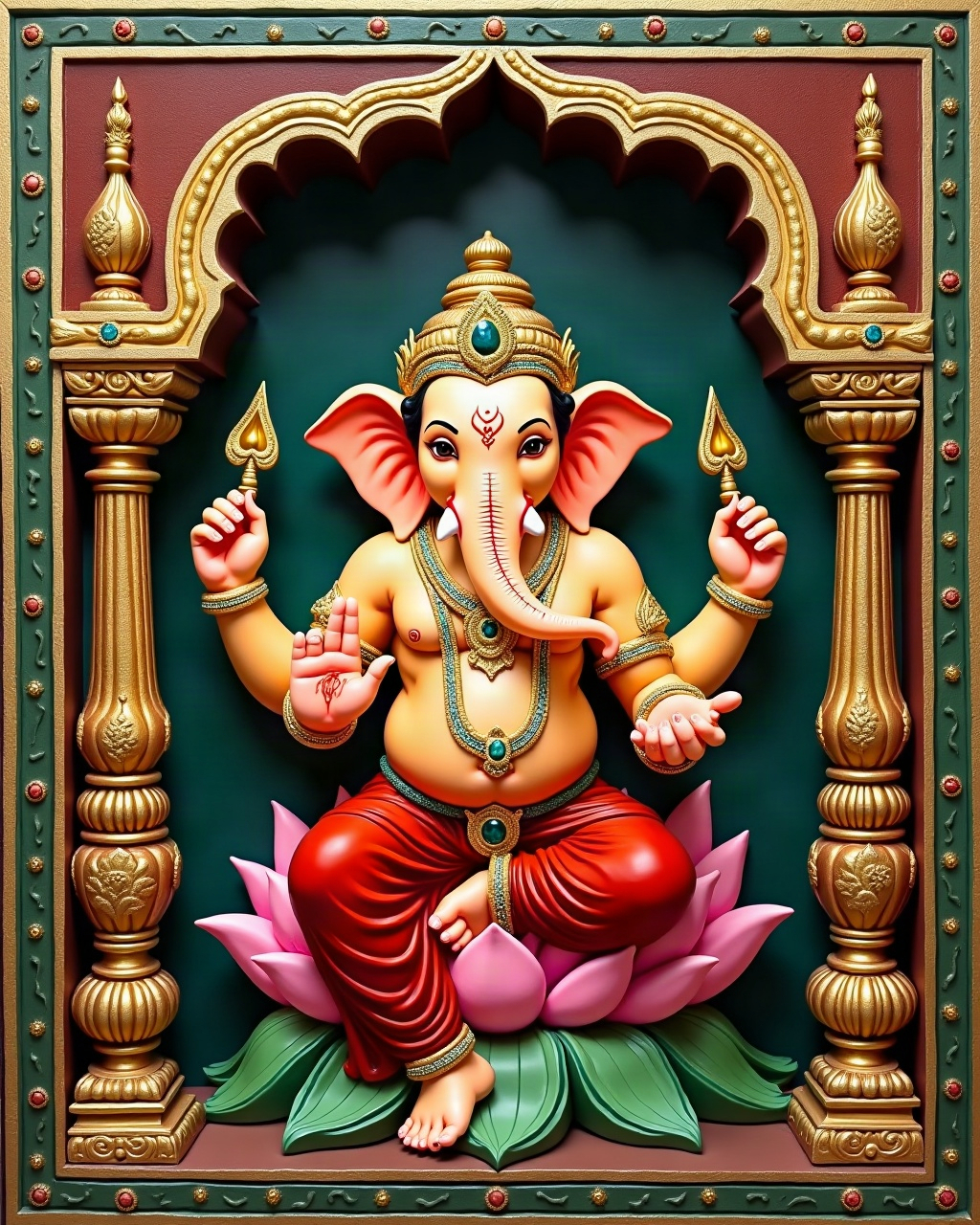Ganesha, Seated, Thanjavur painting