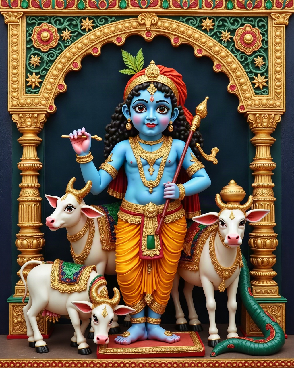 Krishna Leela Panels, Thanjavur painting