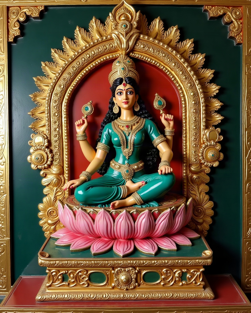 Parvati Enthroned, Thanjavur painting
