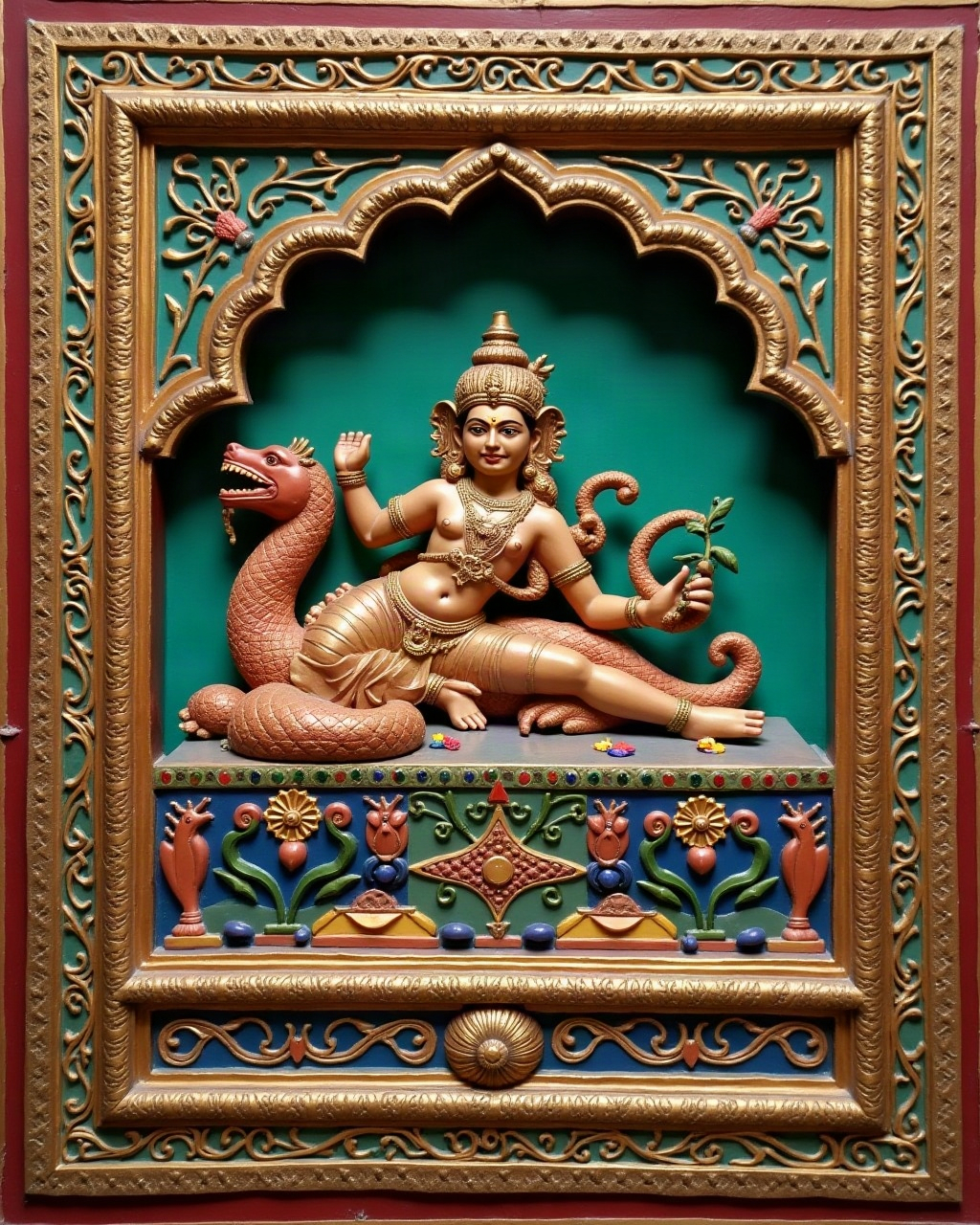 Vishnu Reclining, Thanjavur painting