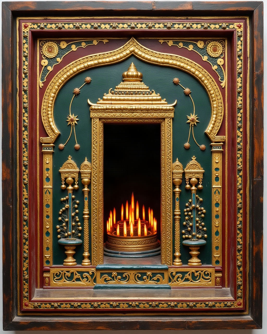 The Lamp-Lit Shrine, Thanjavur painting
