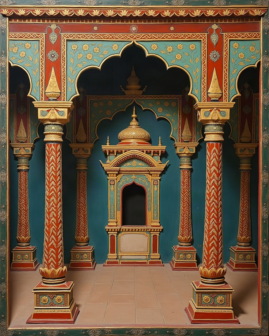 The Palace Courtyard, Thanjavur painting