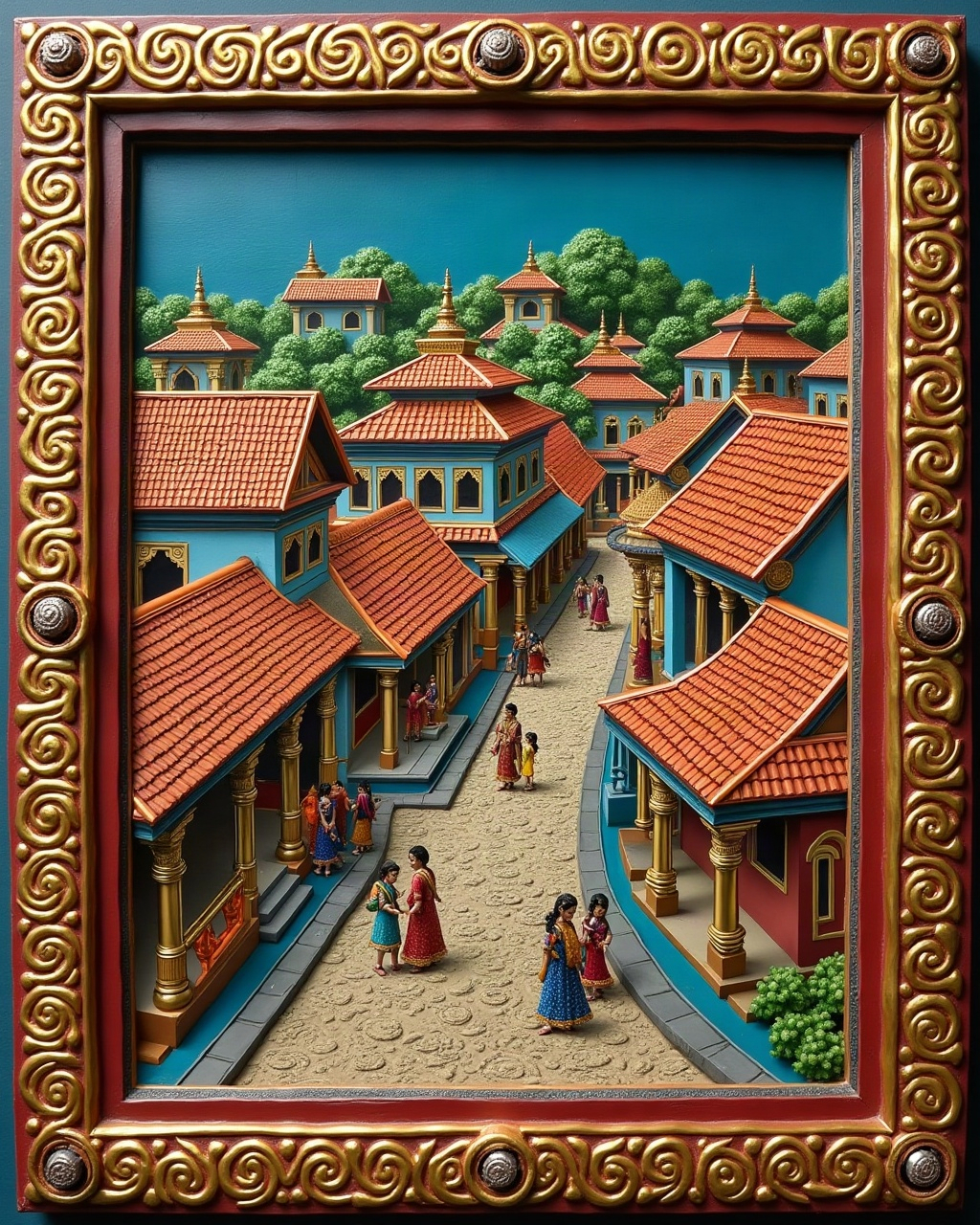 The Village Street, Thanjavur painting