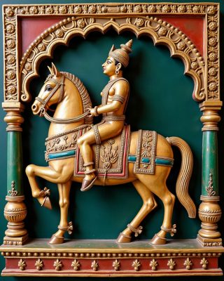 Horse and Rider, Thanjavur painting