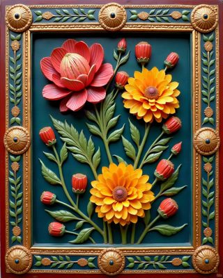 Jasmine and Marigold, Thanjavur painting
