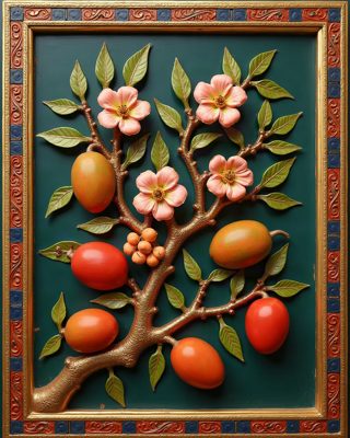 Mango Blossom, Thanjavur painting