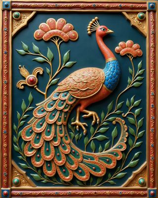 The Dancing Peacock, Thanjavur painting