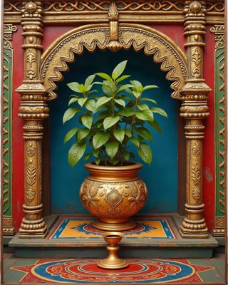 Tulsi Vrindavan, Thanjavur painting