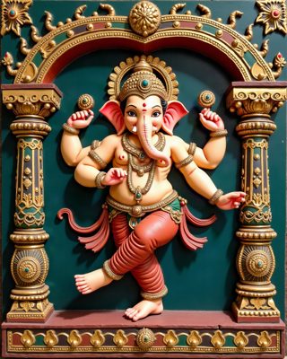 Ganesha Dancing, Thanjavur painting