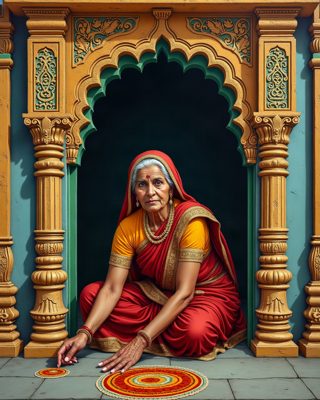 Grandmother at the Threshold, Thanjavur painting
