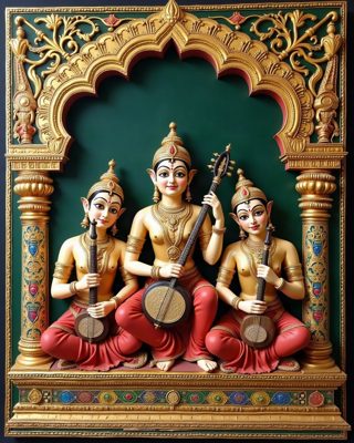 Nayaka Court Musicians, Thanjavur painting