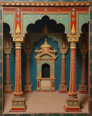 The Palace Courtyard, Thanjavur painting