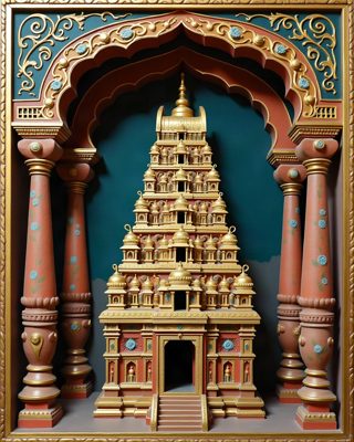 Tanjore Temple Gopuram, Thanjavur painting