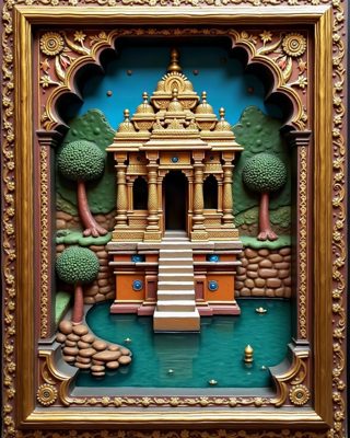 The Temple Tank, Thanjavur painting