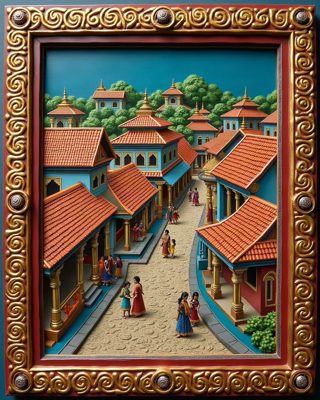 The Village Street, Thanjavur painting